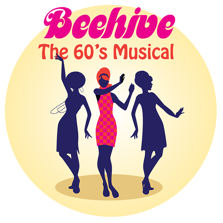 Three silhouetted women dancing to promote "Beehive: The 60's Musical"